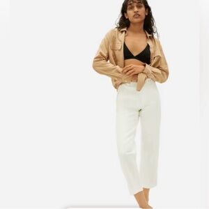 Everlane white straight leg crop chino pant